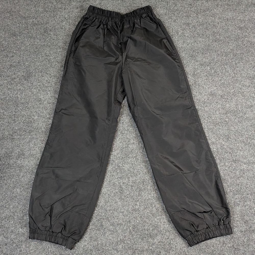Columbia Vintage Black Nylon Windbreaker Pants Womens Medium SL 8320